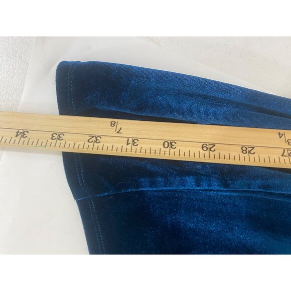 Blue Velvet Strappy Midi Dress By Dear Moon Size 7 Party Cocktail Holiday - Picture 14 of 15